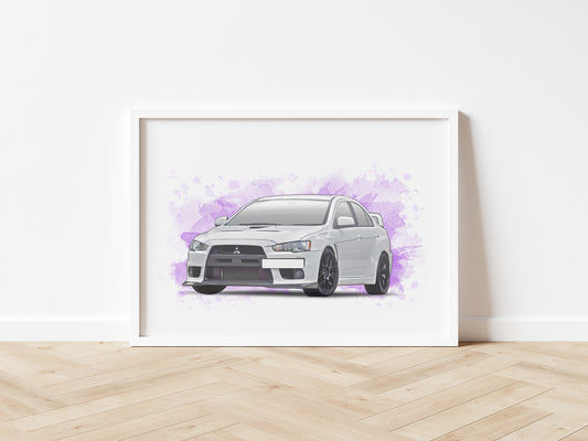 Personalised Mitsubishi Evo X 10 Art Print