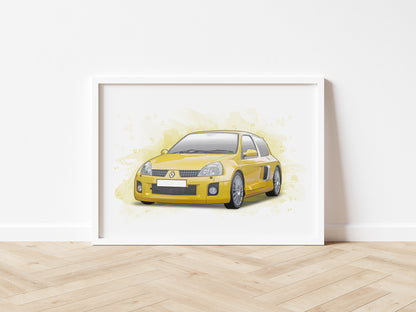 Personalised Renault Clio V6 Art Print