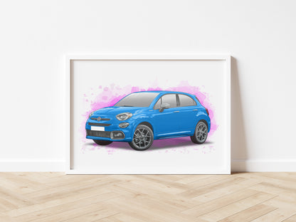 Personalised Fiat 500X Art Print