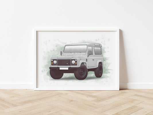 Personalised Land Rover Defender Art Print