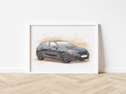 Personalised BMW 1 Series F40 Art Print
