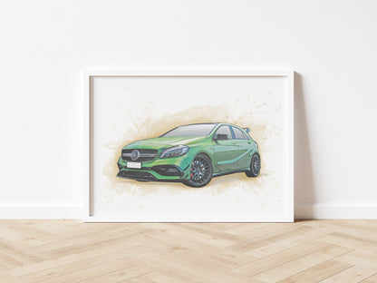 Personalised Mercedes A Class A45 Art Print