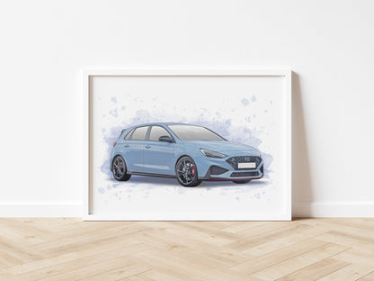 Personalised Hyundai i30n Art Print