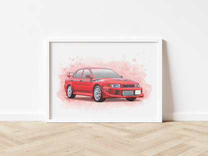 Personalised Mitsubishi Evo 6 Art Print - Tommi Makinen Edition