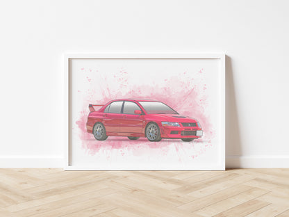 Personalised Mitsubishi Evo 7 Art Print