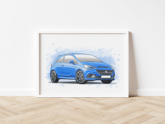 Personalised Vauxhall Corsa E Art Print