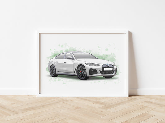 Personalised BMW i4 Art Print
