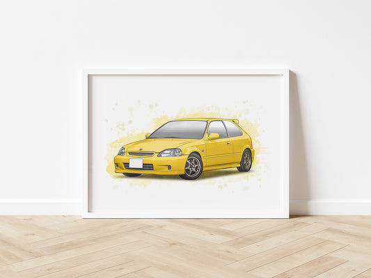 Personalised Honda Civic Type R EK9 Art Print