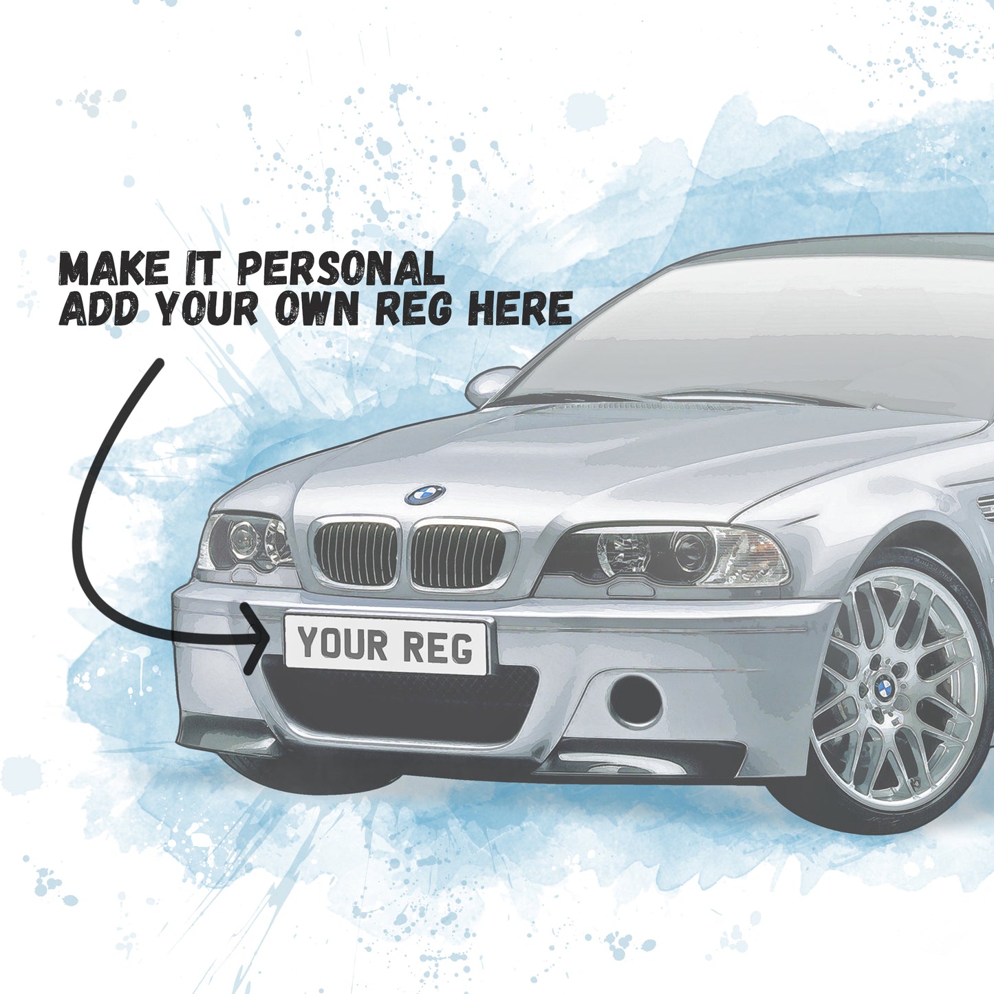 Personalised BMW M3 E46 Art Print
