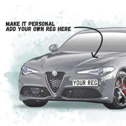 Personalised Alfa Romeo Giulia Art Print