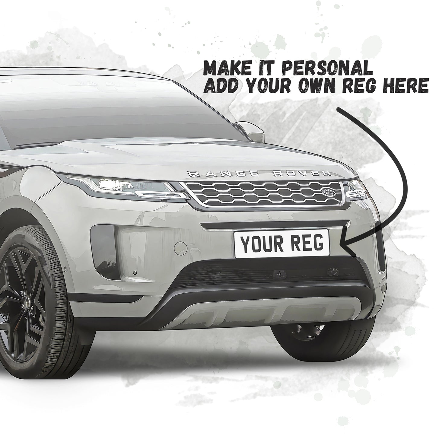 Personalised Range Rover Evoque Art Print