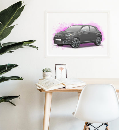 Personalised Fiat 500X Art Print