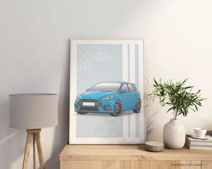 Personalised Ford Focus RS MK3 Art Print
