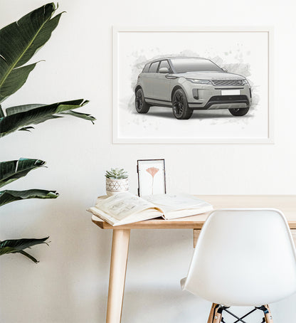 Personalised Range Rover Evoque Art Print