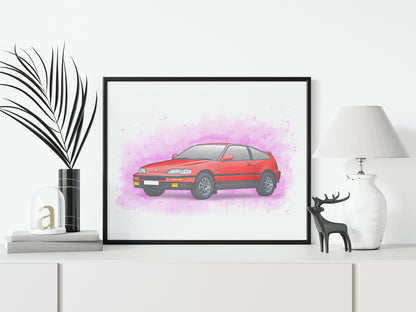 Personalised Honda CRX Art Print