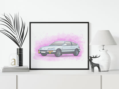 Personalised Honda CRX Art Print