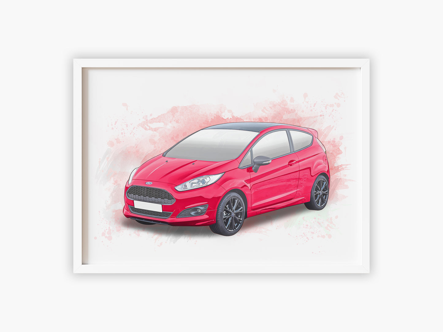 Personalised Ford Fiesta Red Edition Art Print