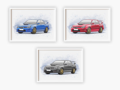 Personalised Subaru Impreza MK2 Art Print