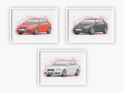 Personalised Audi A3 Art Print