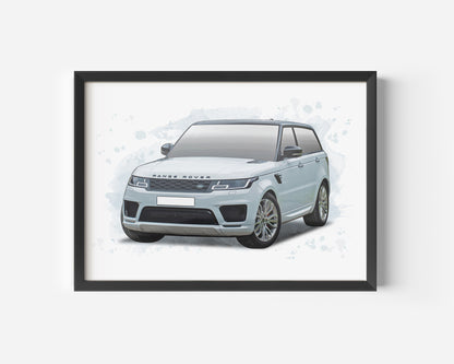 Personalised Range Rover Sport Art Print
